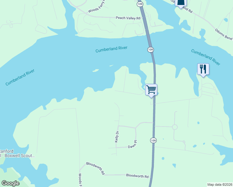 map of restaurants, bars, coffee shops, grocery stores, and more near 295 Wilson Road in Lebanon