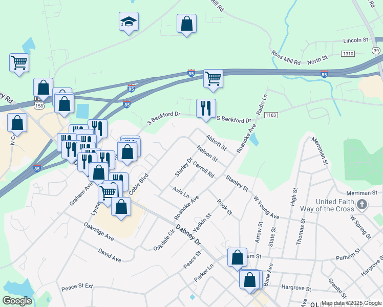 map of restaurants, bars, coffee shops, grocery stores, and more near 929 Nelson Street in Henderson