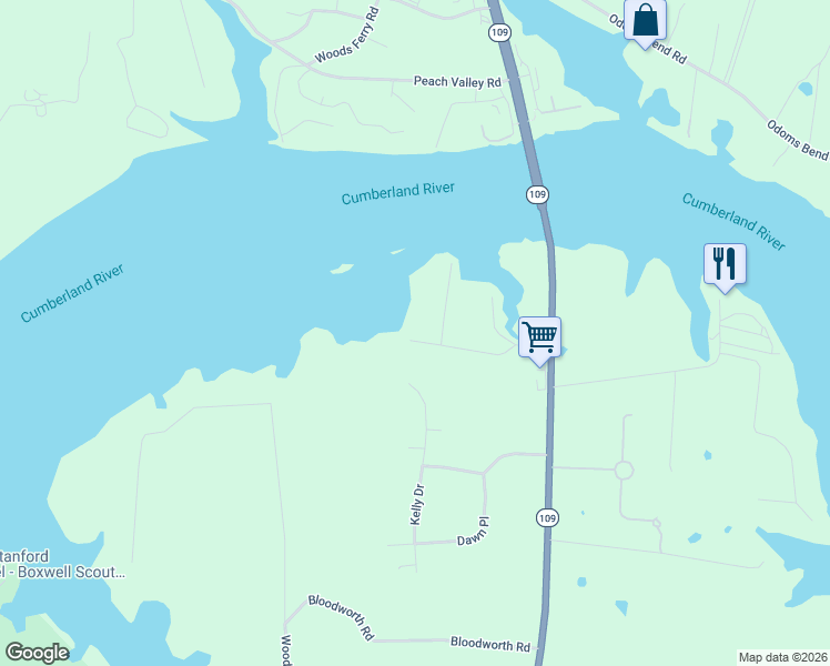 map of restaurants, bars, coffee shops, grocery stores, and more near 295 Wilson Road in Lebanon