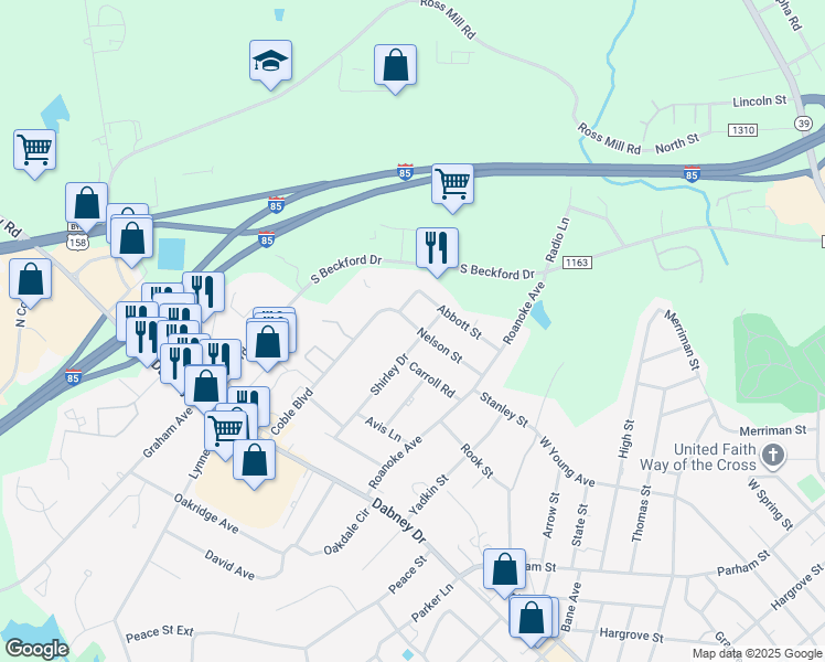 map of restaurants, bars, coffee shops, grocery stores, and more near 929 Nelson Street in Henderson