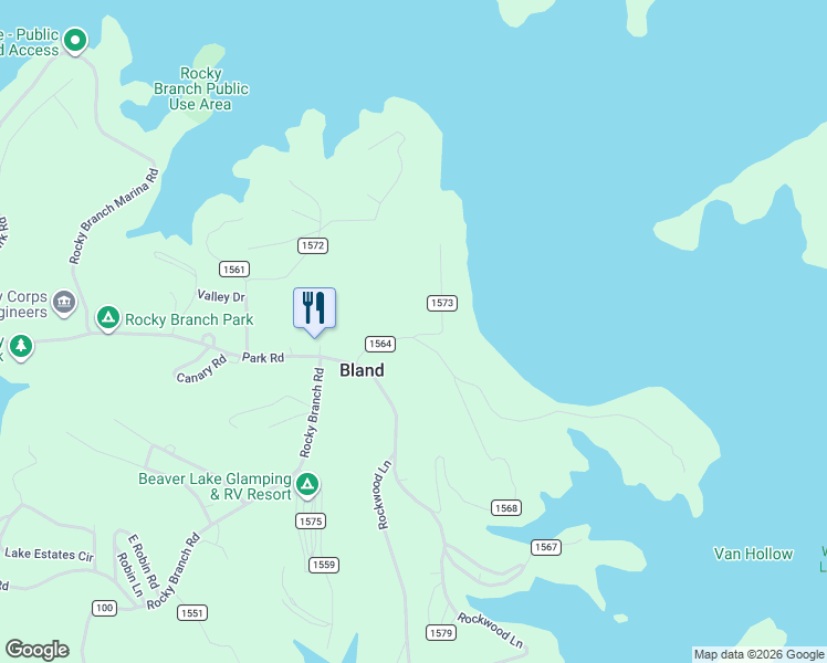 map of restaurants, bars, coffee shops, grocery stores, and more near Bluewater Passage in Rogers