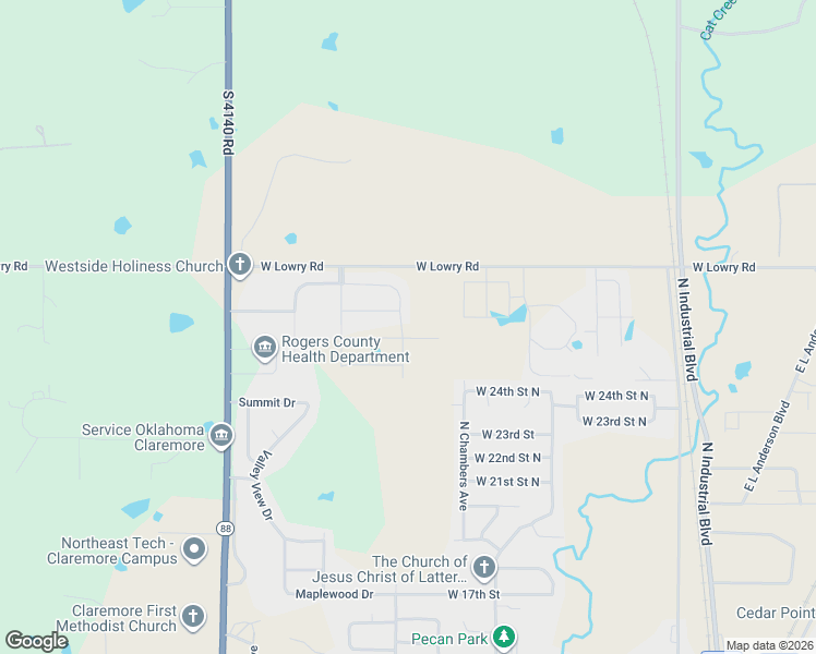 map of restaurants, bars, coffee shops, grocery stores, and more near 600 West Lowry Road in Claremore