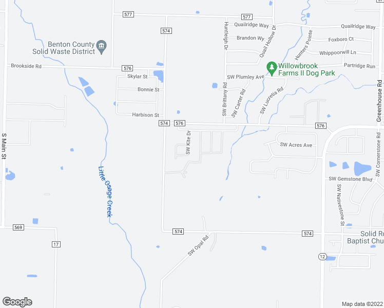 map of restaurants, bars, coffee shops, grocery stores, and more near 3807 Southwest Kite Drive in Bentonville