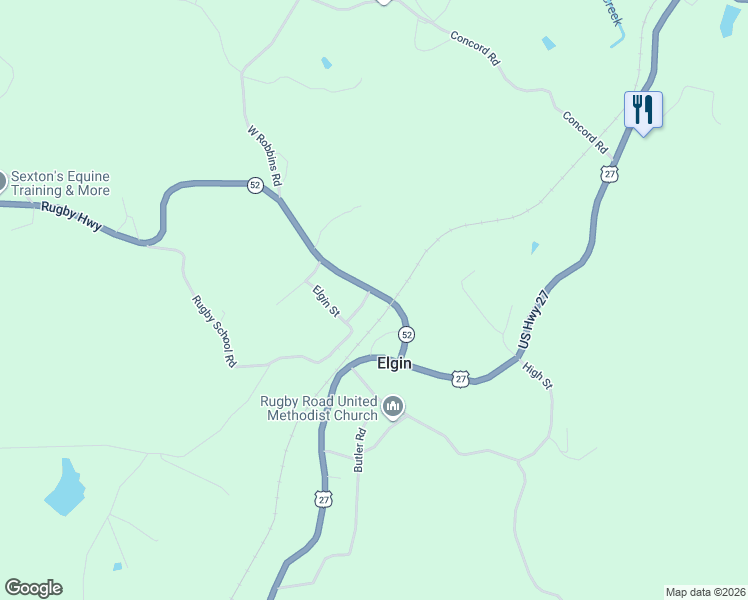 map of restaurants, bars, coffee shops, grocery stores, and more near 281 Rugby Highway in Robbins