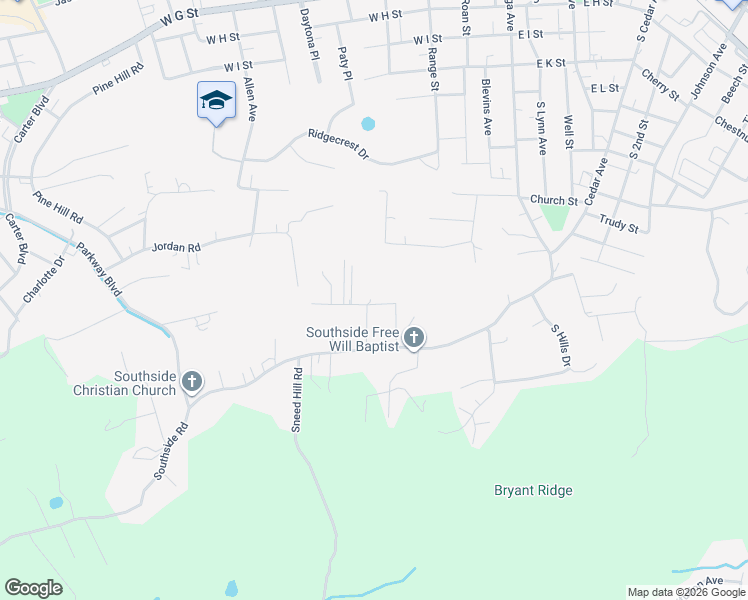 map of restaurants, bars, coffee shops, grocery stores, and more near 122 White Road in Elizabethton