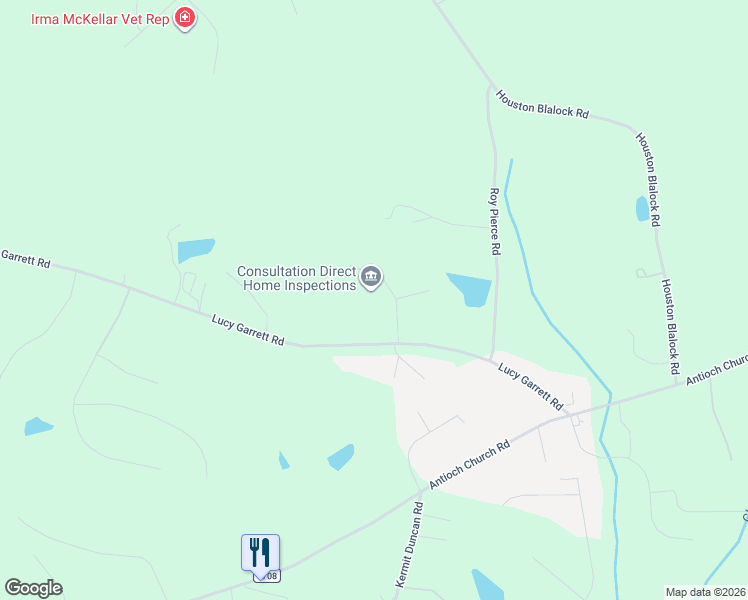 map of restaurants, bars, coffee shops, grocery stores, and more near 105 Glendale Lane in Roxboro