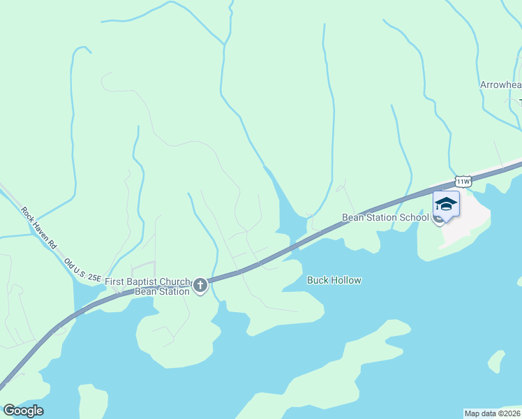 map of restaurants, bars, coffee shops, grocery stores, and more near Whispering Court in Bean Station