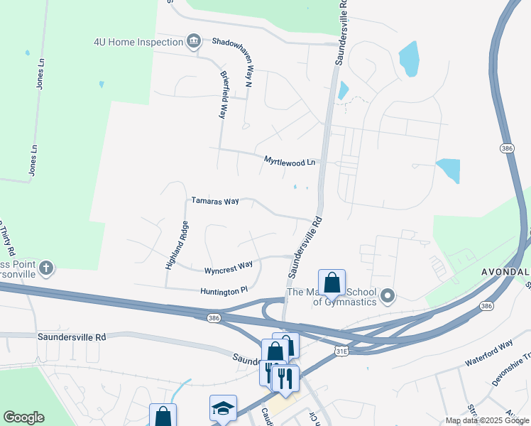 map of restaurants, bars, coffee shops, grocery stores, and more near 113 Tamaras Way in Hendersonville