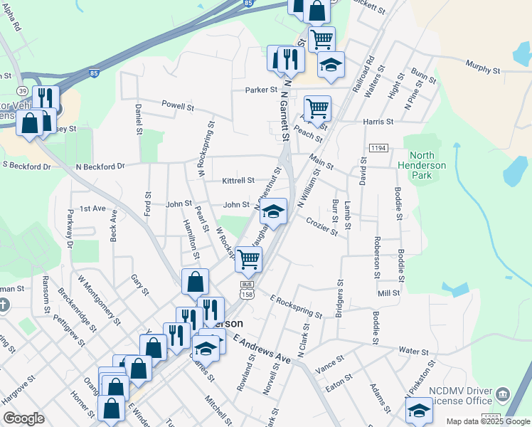 map of restaurants, bars, coffee shops, grocery stores, and more near in Henderson