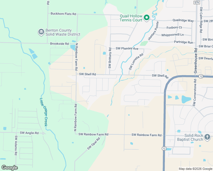map of restaurants, bars, coffee shops, grocery stores, and more near 3804 Southwest Kestrel Drive in Bentonville