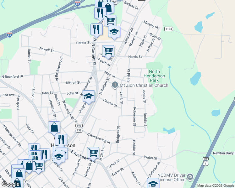map of restaurants, bars, coffee shops, grocery stores, and more near 861 Lamb Street in Henderson