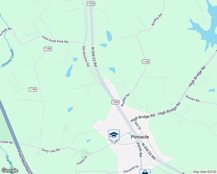 map of restaurants, bars, coffee shops, grocery stores, and more near 3008 North Old 52 Road in Pinnacle