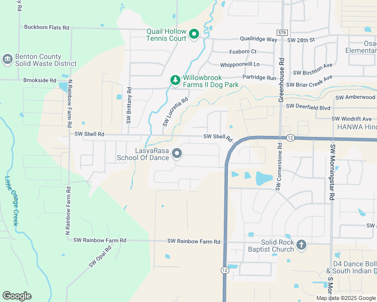 map of restaurants, bars, coffee shops, grocery stores, and more near 4400 Southwest Acres Avenue in Bentonville