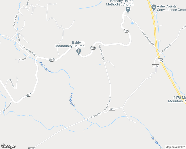 map of restaurants, bars, coffee shops, grocery stores, and more near 348 Grant Houck Road in Todd