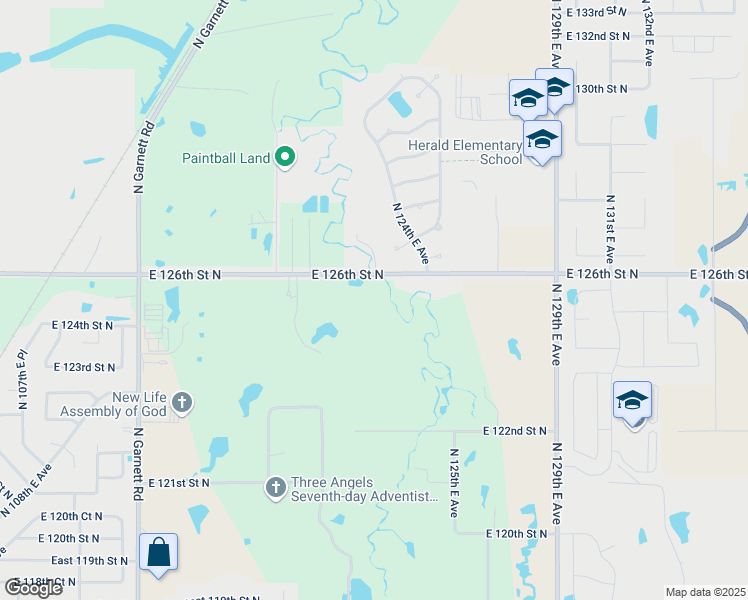 map of restaurants, bars, coffee shops, grocery stores, and more near 12122 East 126th Street North in Collinsville
