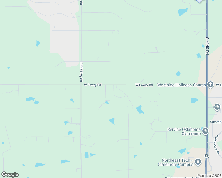 map of restaurants, bars, coffee shops, grocery stores, and more near 2601 East Lowery Road in Claremore