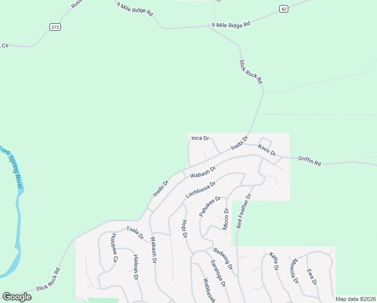 map of restaurants, bars, coffee shops, grocery stores, and more near Inca Drive in Hardy