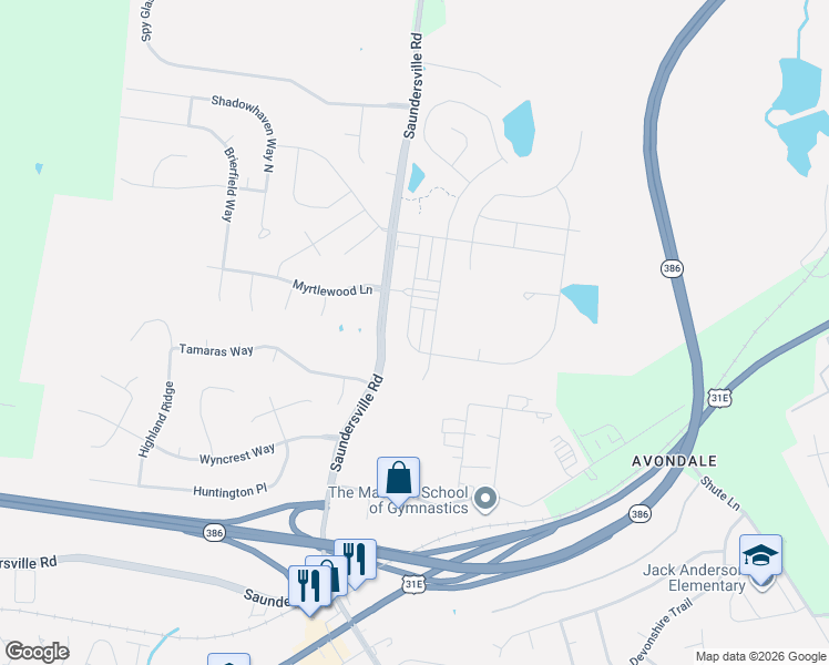 map of restaurants, bars, coffee shops, grocery stores, and more near 992 Cherry Grove Drive in Hendersonville