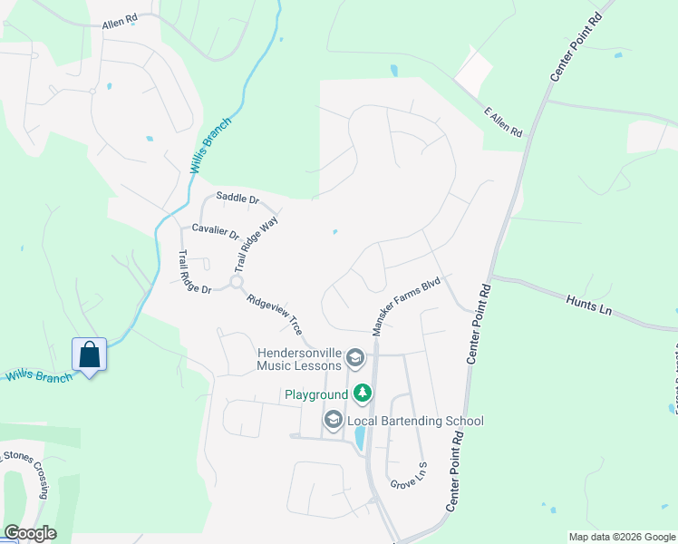 map of restaurants, bars, coffee shops, grocery stores, and more near 141 Manor Way in Hendersonville