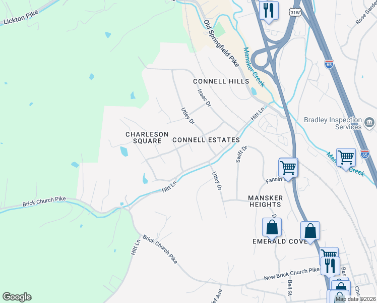map of restaurants, bars, coffee shops, grocery stores, and more near 304 Carlton Place in Goodlettsville