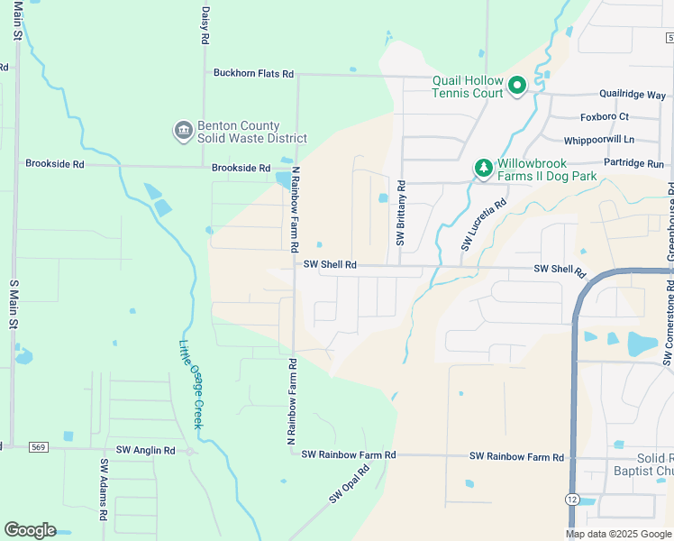 map of restaurants, bars, coffee shops, grocery stores, and more near 5000 Southwest Golden Eagle Avenue in Bentonville