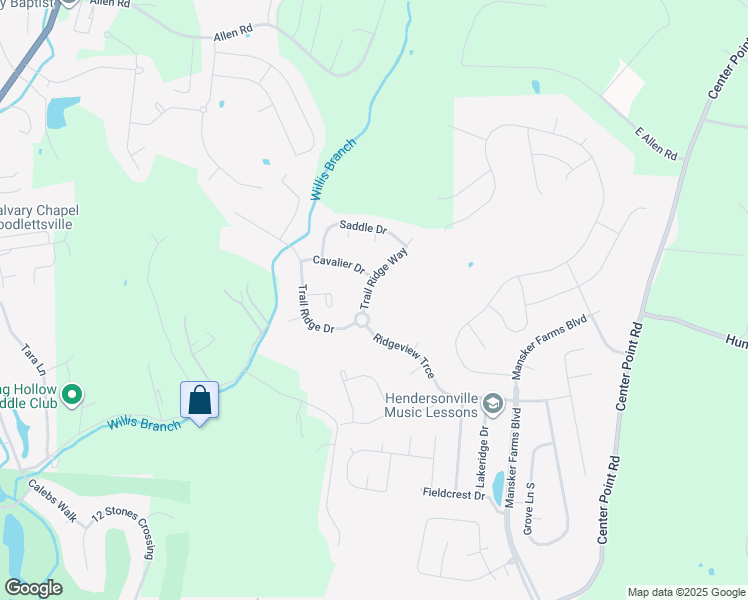 map of restaurants, bars, coffee shops, grocery stores, and more near 104 Trail Ridge Way in Hendersonville