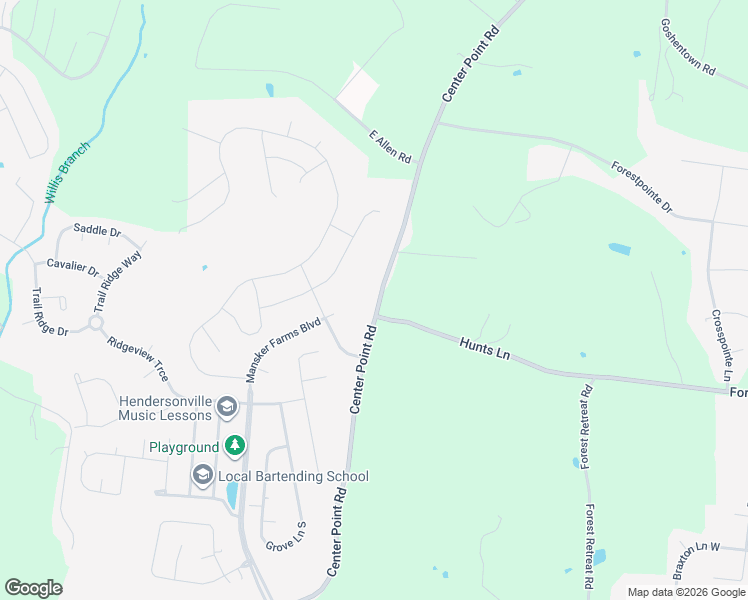 map of restaurants, bars, coffee shops, grocery stores, and more near 567 Center Point Road in Hendersonville