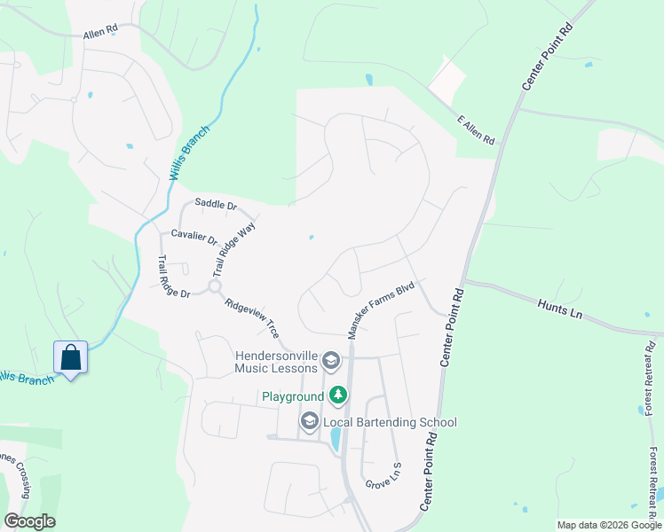 map of restaurants, bars, coffee shops, grocery stores, and more near 124 Manor Way in Hendersonville