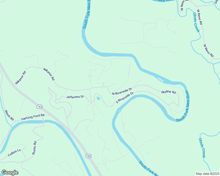 map of restaurants, bars, coffee shops, grocery stores, and more near 1054 Nikanor Road in West Jefferson