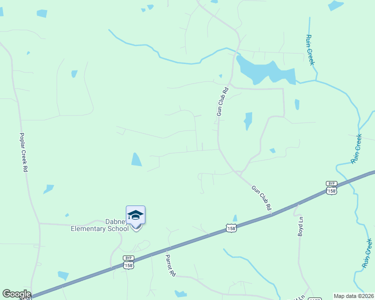map of restaurants, bars, coffee shops, grocery stores, and more near 112 Carolina Woods Drive in Henderson