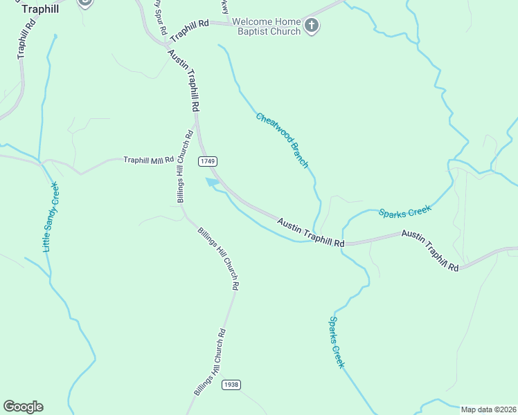 map of restaurants, bars, coffee shops, grocery stores, and more near 11301-11719 Austin Traphill Road in Traphill