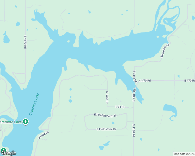 map of restaurants, bars, coffee shops, grocery stores, and more near 14711 East 470 Place in Claremore