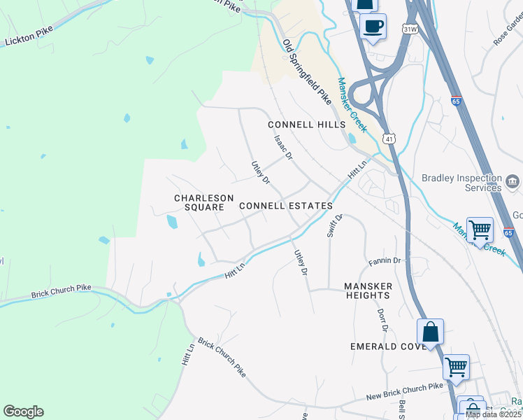 map of restaurants, bars, coffee shops, grocery stores, and more near 398 Carlton Place in Goodlettsville