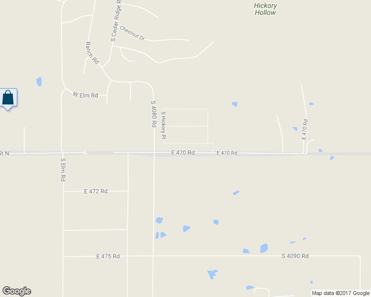 map of restaurants, bars, coffee shops, grocery stores, and more near 5168 East Hickory Meadow Drive in Claremore