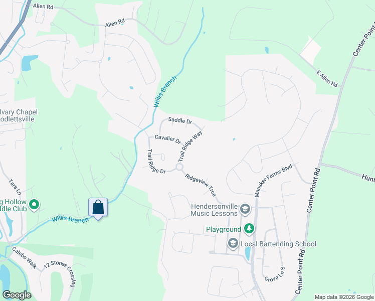 map of restaurants, bars, coffee shops, grocery stores, and more near 119 Trail Ridge Way in Hendersonville