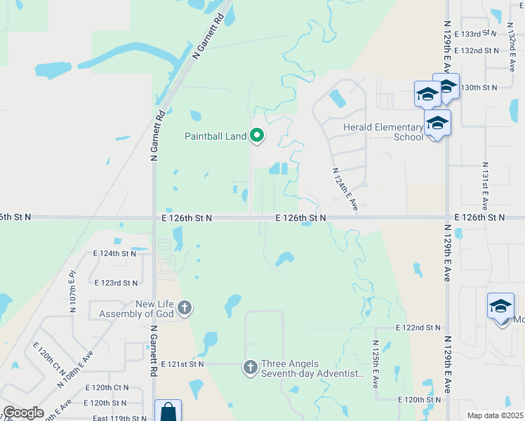 map of restaurants, bars, coffee shops, grocery stores, and more near 12601-12699 North 120th East Avenue in Collinsville