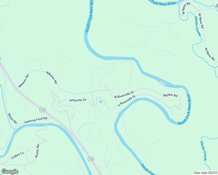 map of restaurants, bars, coffee shops, grocery stores, and more near 1023 Nikanor Road in West Jefferson