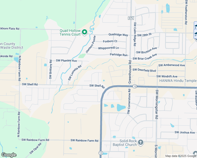 map of restaurants, bars, coffee shops, grocery stores, and more near Southwest Willowbrook Road in Bentonville