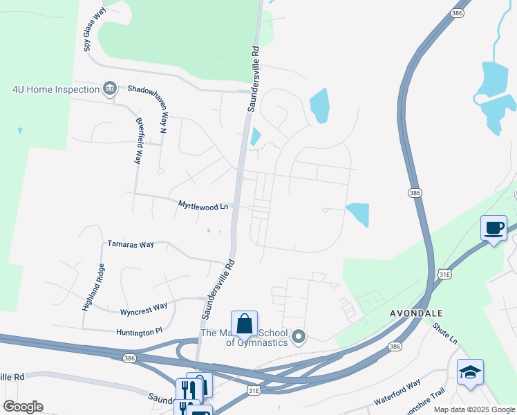 map of restaurants, bars, coffee shops, grocery stores, and more near in Hendersonville
