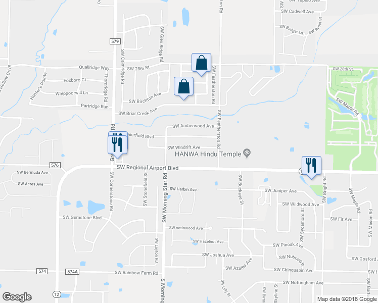 map of restaurants, bars, coffee shops, grocery stores, and more near 3105 Southwest Windrift Avenue in Bentonville