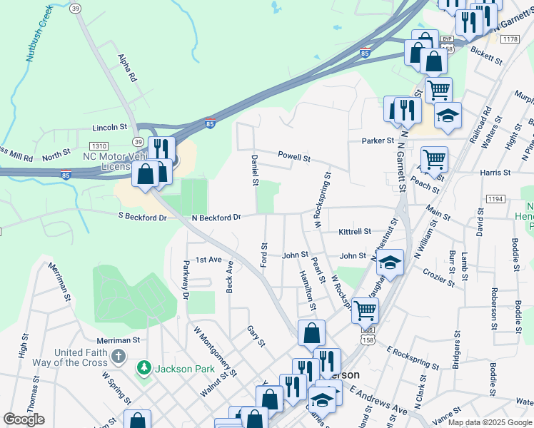 map of restaurants, bars, coffee shops, grocery stores, and more near 500 North Beckford Drive in Henderson