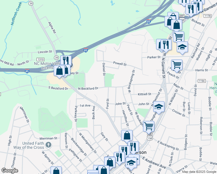 map of restaurants, bars, coffee shops, grocery stores, and more near 500 North Beckford Drive in Henderson