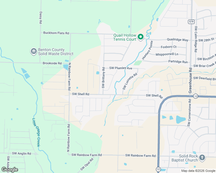 map of restaurants, bars, coffee shops, grocery stores, and more near 3504 SW Carter Road in Bentonville