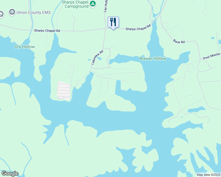 map of restaurants, bars, coffee shops, grocery stores, and more near 153 Lakeview Circle in Sharps Chapel