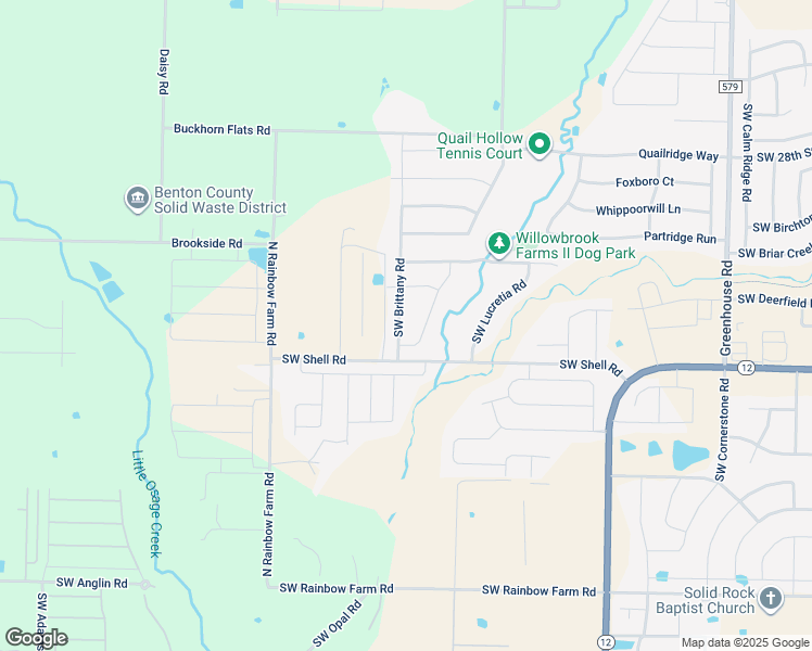 map of restaurants, bars, coffee shops, grocery stores, and more near 3504 Southwest Brittany Avenue in Bentonville