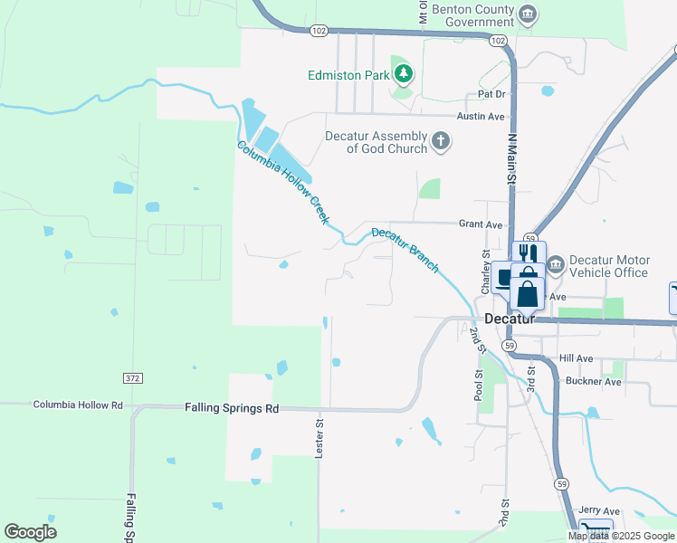 map of restaurants, bars, coffee shops, grocery stores, and more near 644 Hidden Springs Drive in Decatur