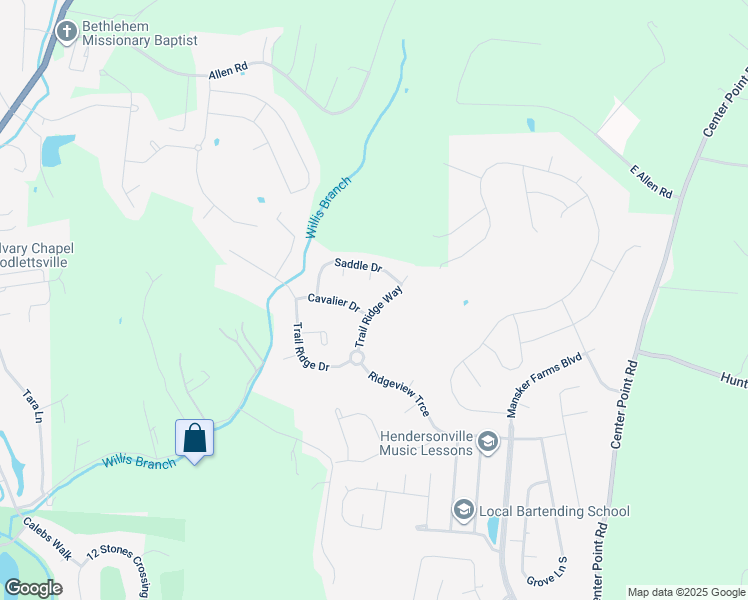 map of restaurants, bars, coffee shops, grocery stores, and more near 119 Trail Ridge Way in Hendersonville