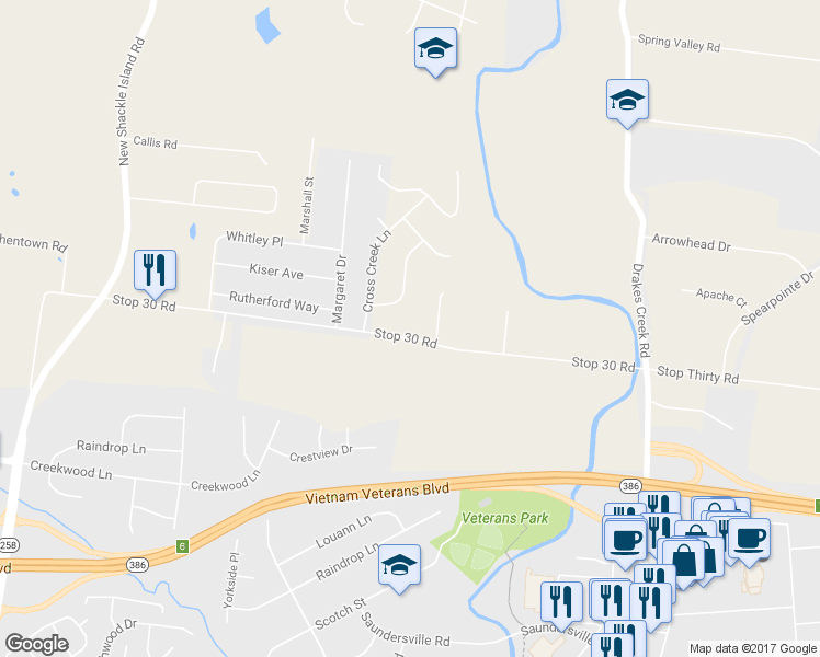 map of restaurants, bars, coffee shops, grocery stores, and more near 2032 Stop 30 Road in Hendersonville