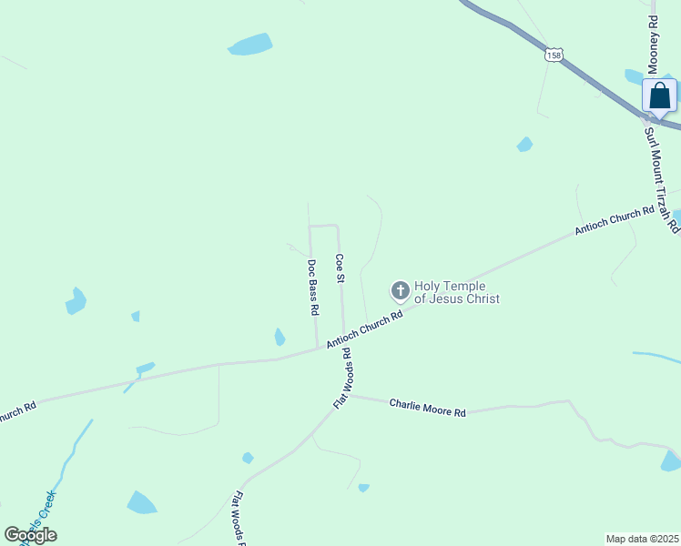 map of restaurants, bars, coffee shops, grocery stores, and more near Coe Street in Person County