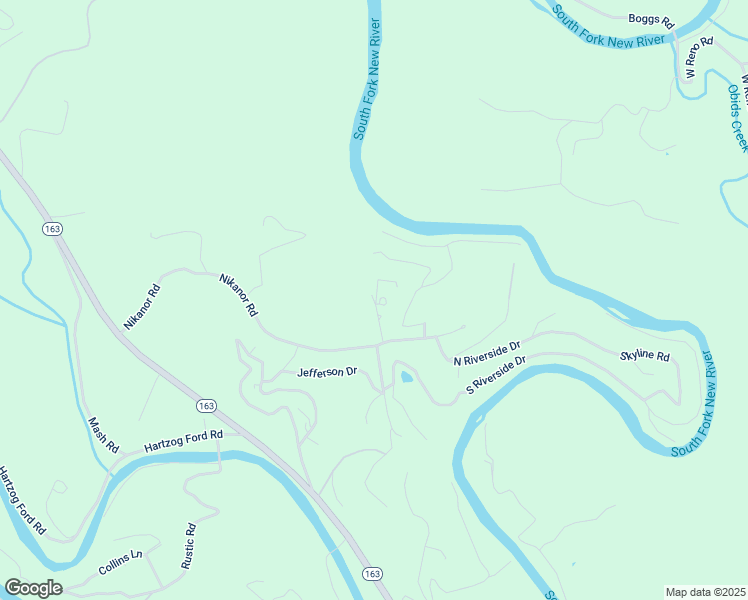 map of restaurants, bars, coffee shops, grocery stores, and more near Hill Top Lane in Ashe County